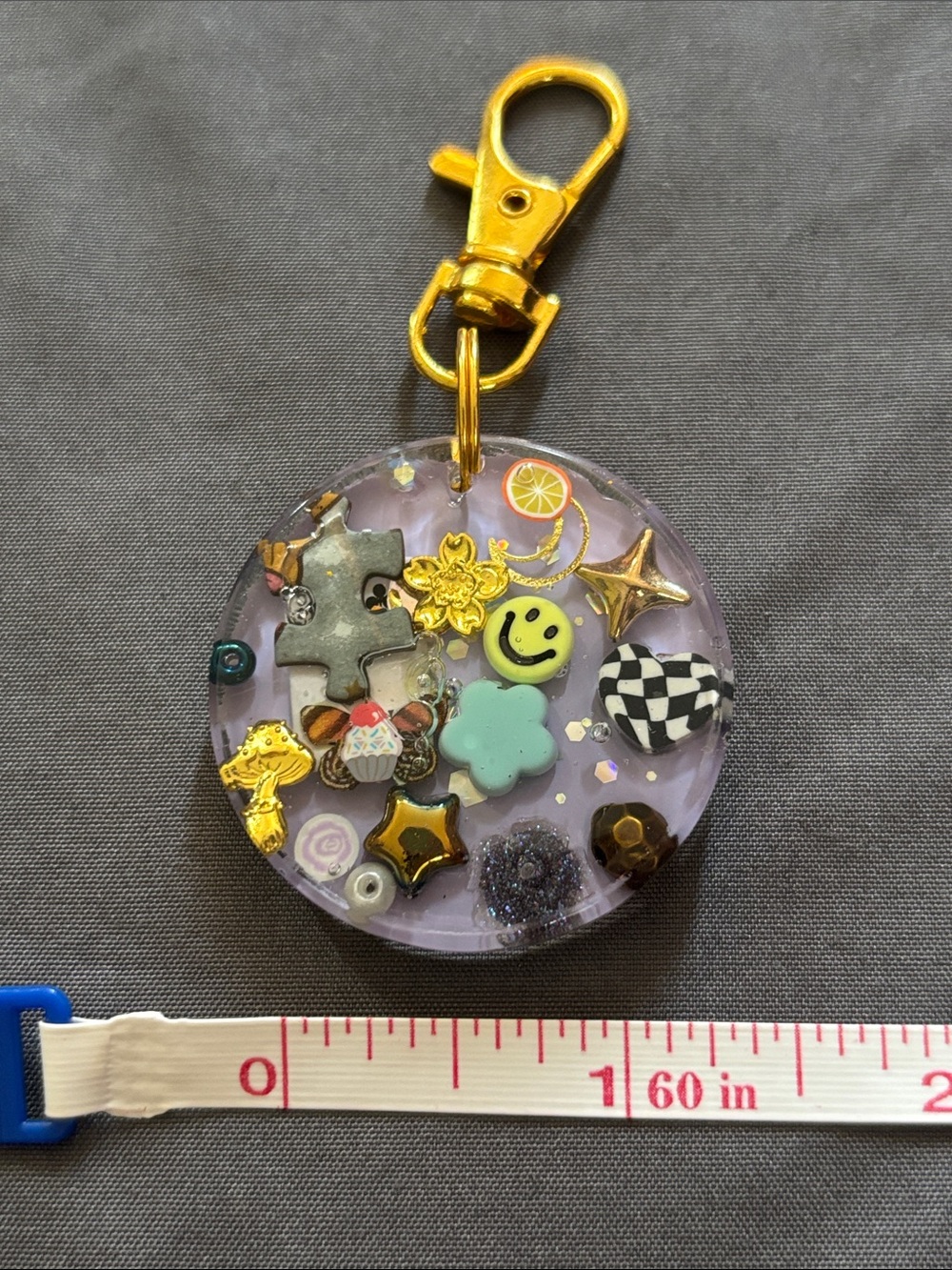 Trinket i-spy style resin bag charm
